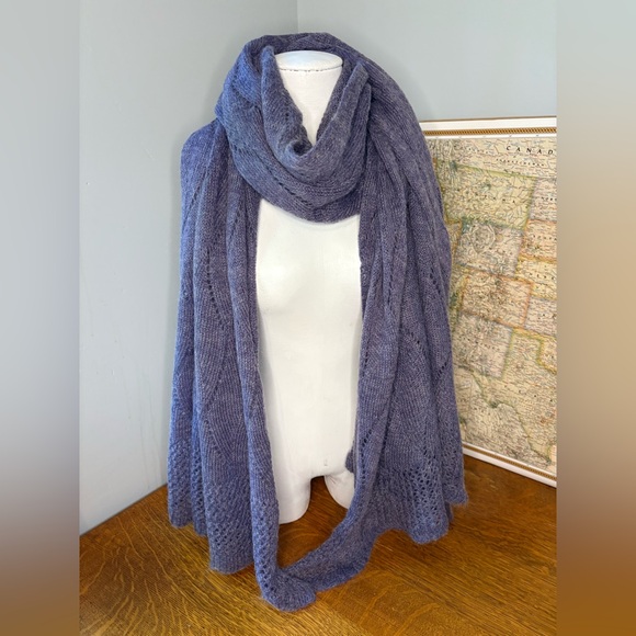 Nardi & Tagliaferri Luxury Mohair Wool Blend Scarf 28”x  84” Shawl Wrap - Picture 9 of 16